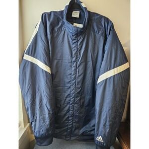 Vintage Adidas‎ Men's XL Coaches Jacket Navy White 3-Stripe Insulated Retro